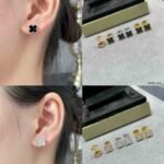 VanCleef VCA Luxury mini size Earrings Yellow gold/Rose gold/White gold, 1:1 CNC Top Version