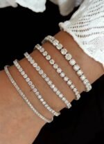 KK Jewelry Mossanite/顶级莫桑钻 Tennis Bracelet 925-Silver/925纯银 For Men/Women - 图片 9
