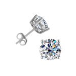 KK Jewelry Moissanite/顶级莫桑钻 D color VVS1纯净度 Diamond Earrings 925 Silver/925纯银 - 图片 4