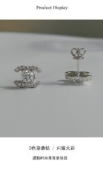 KK Jewelry Moissanite/顶级莫桑钻 D色 color VVS1纯净度 Double-C Earrings 925 Silver/925纯银 - 图片 8