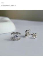 KK Jewelry Moissanite/顶级莫桑钻 D色 color VVS1纯净度 Double-C Earrings 925 Silver/925纯银 - 图片 7