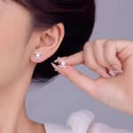 KK Jewelry Moissanite/顶级莫桑钻 D色 color VVS1纯净度 Double-C Earrings 925 Silver/925纯银 - 图片 6