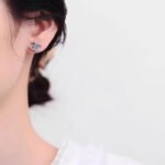 KK Jewelry Moissanite/顶级莫桑钻 D色 color VVS1纯净度 Double-C Earrings 925 Silver/925纯银 - 图片 4