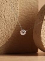 KK Jewelry Moissanite/顶级莫桑钻 D color VVS1纯净度 Diamond Necklace/四爪项链 925 Silver/925银 - 图片 3