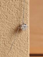 KK Jewelry Moissanite/顶级莫桑钻 D color VVS1纯净度 Diamond Necklace/四爪项链 925 Silver/925银 - 图片 4