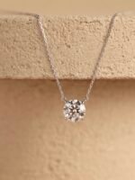 KK Jewelry Moissanite/顶级莫桑钻 D color VVS1纯净度 Diamond Necklace/四爪项链 925 Silver/925银 - 图片 5