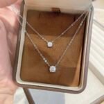 KK Jewelry Moissanite/顶级莫桑钻 D color VVS1纯净度 Diamond Necklace/四爪项链 925 Silver/925银