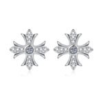 KK Jewelry Moissnaite/莫桑钻 D color VVS1 Diamond Earrings/耳钉 925 Silver/925银 - 图片 2