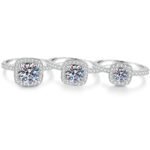 KK Jewelry Moissnaite莫桑钻 D color VVS1 小方糖Diamond Rings/戒指 925 Silver/银 - 图片 6