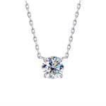 KK Jewelry Moissanite/顶级莫桑钻 D color VVS1纯净度 Diamond Necklace/四爪项链 925 Silver/925银 - 图片 9