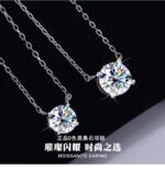 KK Jewelry Moissanite/顶级莫桑钻 D color VVS1纯净度 Diamond Necklace/四爪项链 925 Silver/925银 - 图片 10