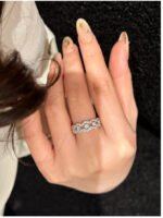 KK Jewelry Moissnaite莫桑钻 D color VVS1 蕾丝七钻/Diamond Rings/戒指 925 Silver/银 - 图片 6