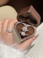 KK Jewelry Moissnaite莫桑钻 D color VVS1 小方糖Diamond Rings/戒指 925 Silver/银 - 图片 3
