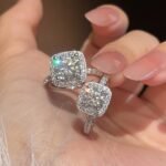 KK Jewelry Moissnaite莫桑钻 D color VVS1 小方糖Diamond Rings/戒指 925 Silver/银